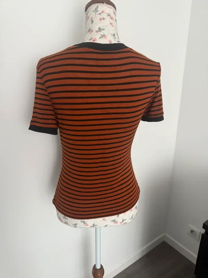 T-shirt pull fin à rayures Zara taille M ou 38 - photo numéro 5