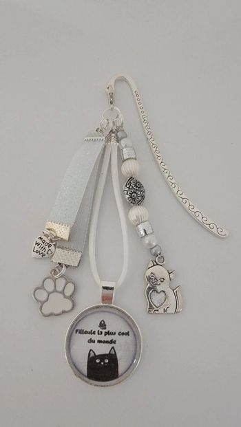 Cadeau filleule,  bijoux de sac ou marque page " filleule la plus cool du monde"