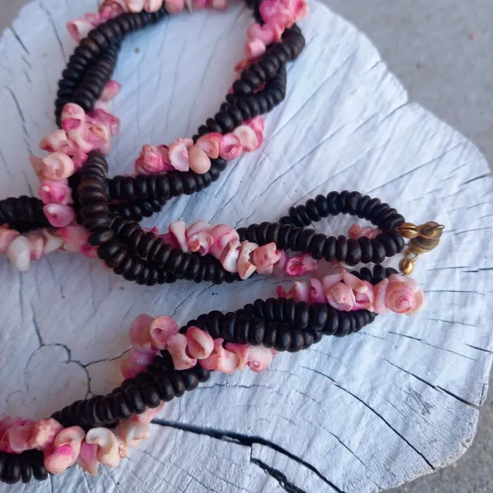 Collier vintage coquillages perles - photo numéro 4