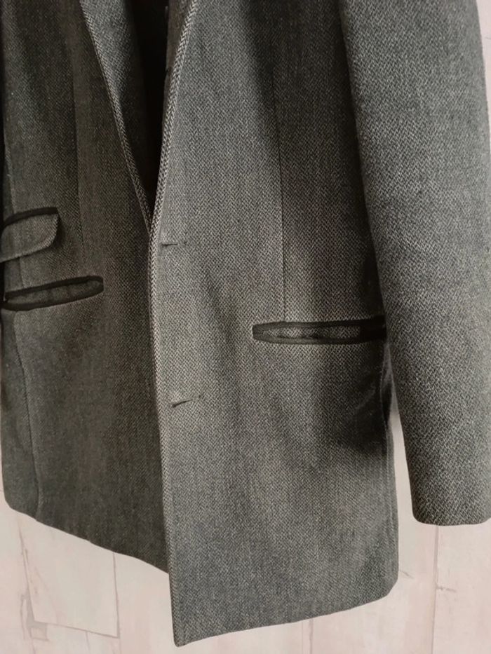 Manteau mi-long caban gris - photo numéro 2