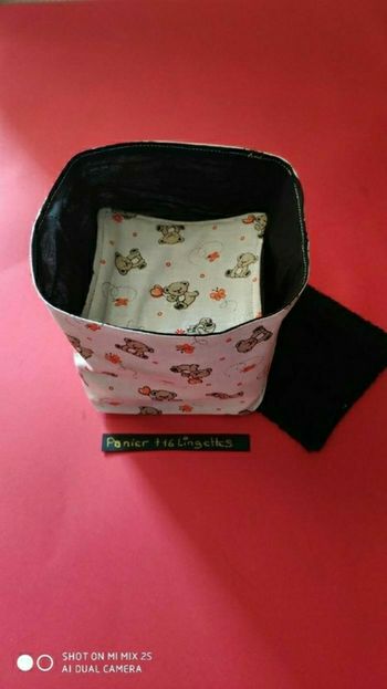 Panier et 12 lingettes lavables, neuf