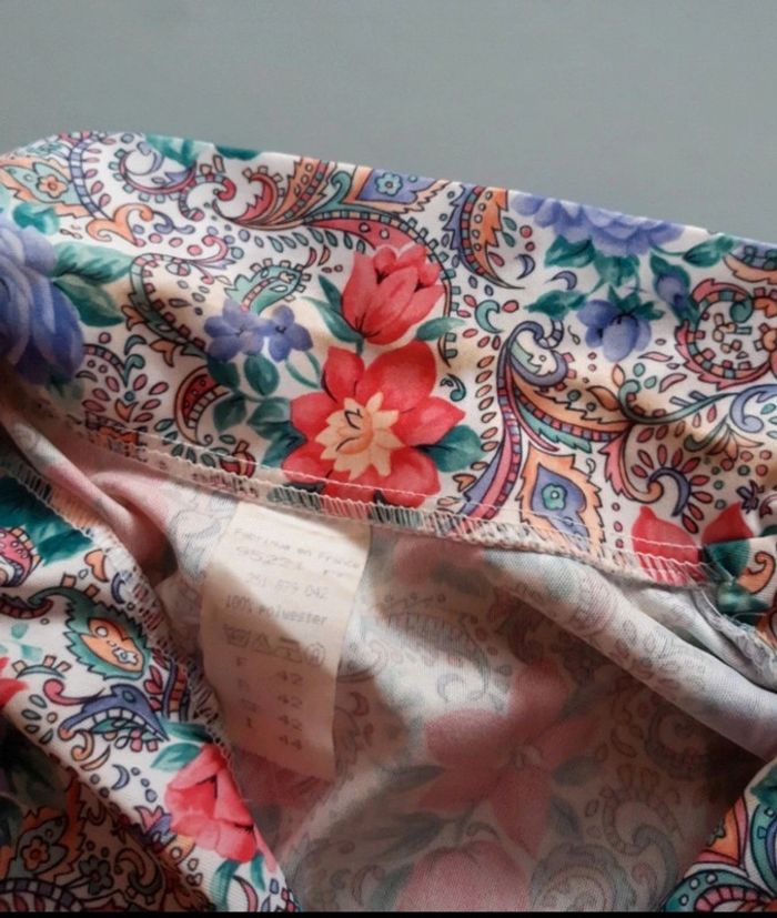 Robe vintage fleurie à plis - Fabriquée en France - photo numéro 6