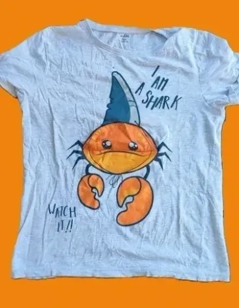 T-shirt garçon Kiabi 12 ans – motif requin interactif scratch