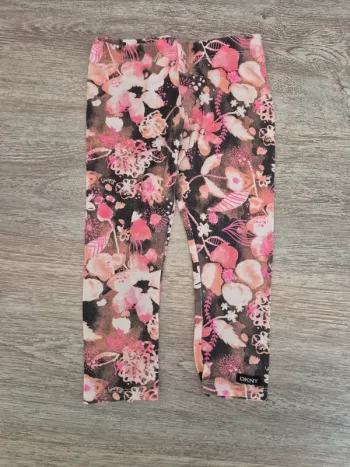 Legging à fleurs rose
