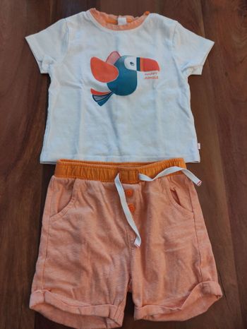 Ensemble short - t-shirt Obaïbi - Taille 6 mois