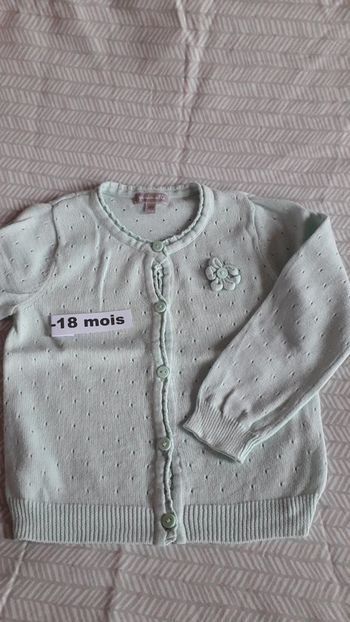 Cardigan vert pastel 18 mois