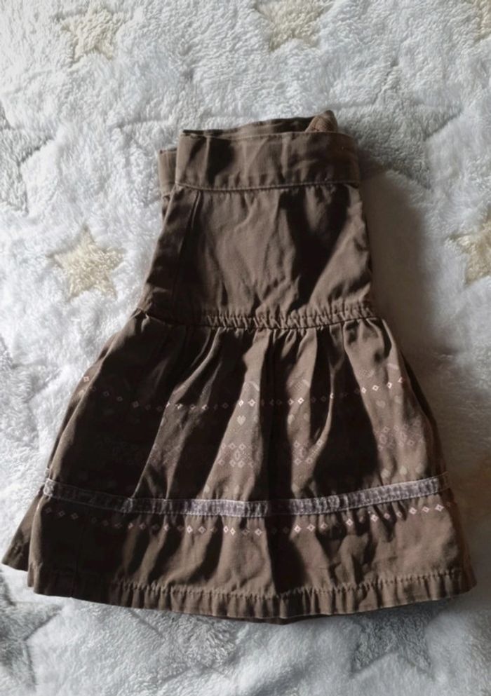 Jupe courte evasé marron coton - photo numéro 2