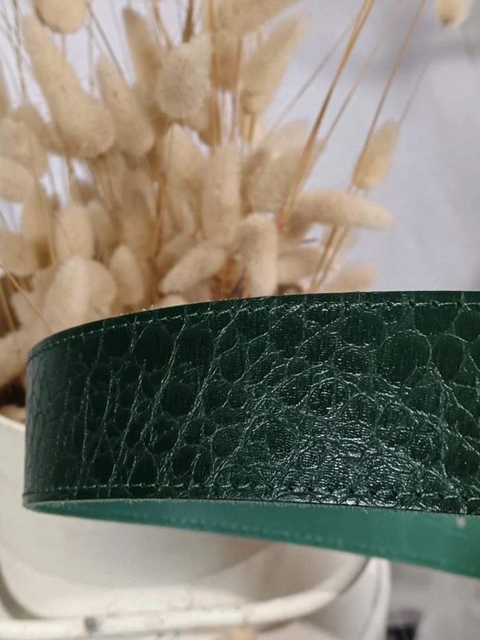 Ceinture cuir effet croco | Vintage - photo numéro 5