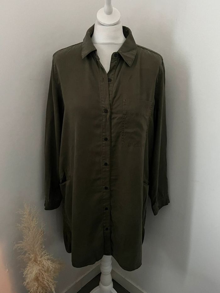 Robe chemise vert kaki Zara M