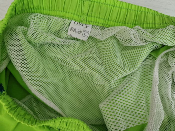 Short De Bain Vert Fluo Bleu Avec Poches - photo numéro 5