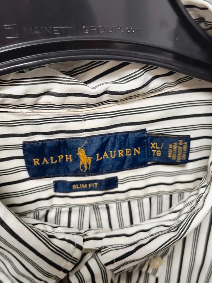 Chemise Ralph Lauren rayée noire et blanche – Slim Fit – Taille XL - photo numéro 6