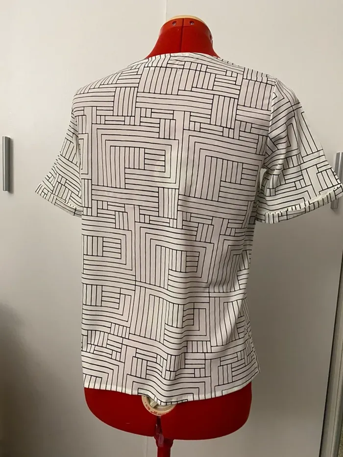 Blouse manches courtes noir et blanche graphique 3suisses - photo numéro 4