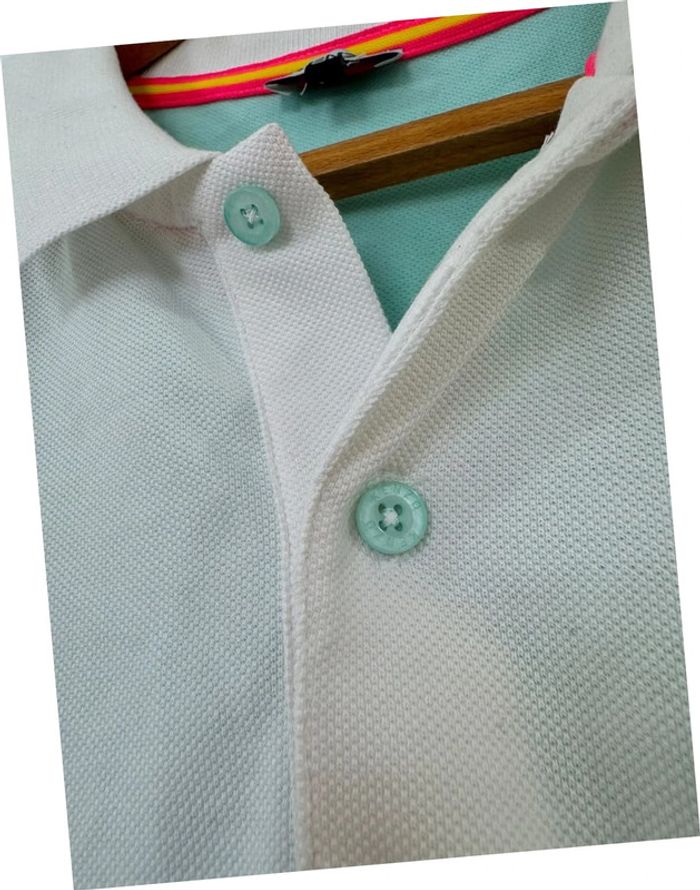 Polo Kenzo bicolore blanc et vert menthe 100% coton taille 3XL - photo numéro 6