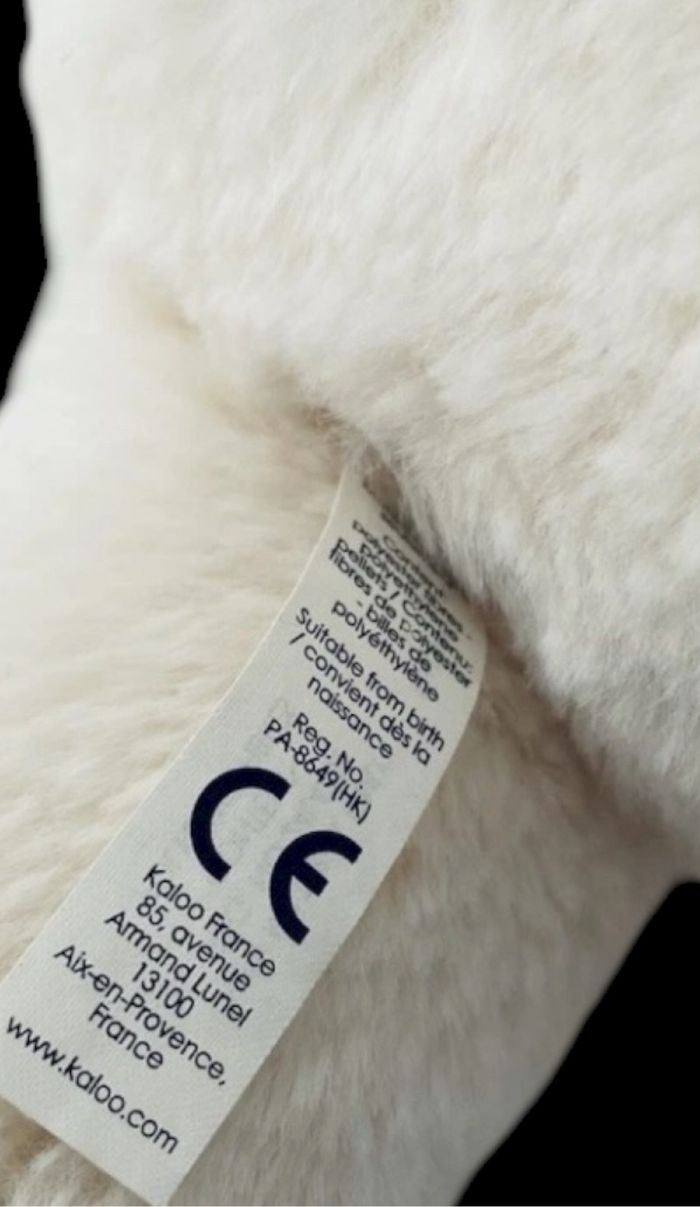 ❤️ 40cm Doudou Peluche Souris Blanc Crème Écru KALOO Je Suis Un Rouge - photo numéro 3