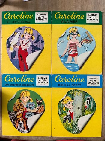 Lot de 4 livres albums autocollants rares Caroline Pierre Probst vintage anciens