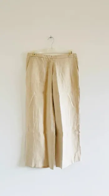Pantalon beige Max Mara (100% lin)