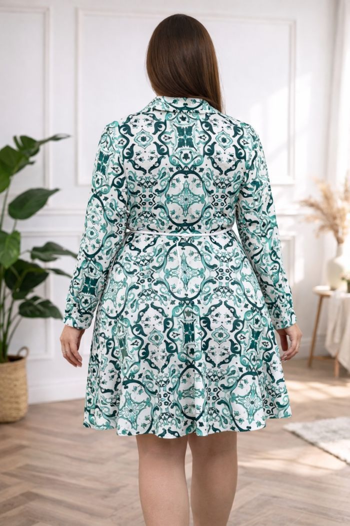 Robe chemise bohème verte et blanche Femme taille 54 marque Missguided 💍 - photo numéro 2