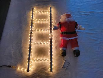 Père noël lumineux d'extérieur avec échelle lumineuse 