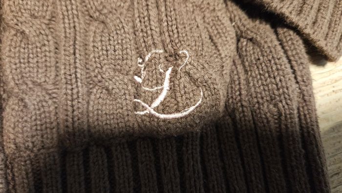 Gilet brun foncé torsadé, à tirette et col montant, H&M LOGG, taille 3/4 ans, nickel - photo numéro 4