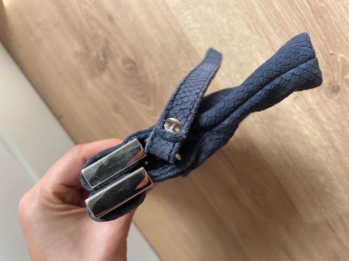 Pochette Paul & Joe cuir façon serpent bleu gris - photo numéro 5