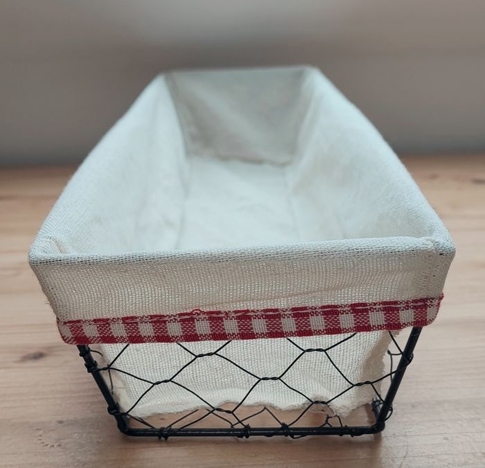 🌿 Corbeille à pain en métal et tissu - 43 x 13 x 8 cm 🌿 - photo numéro 5