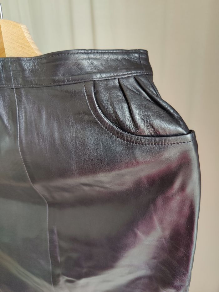 Jupe longue Vintage 80's en cuir - photo numéro 5