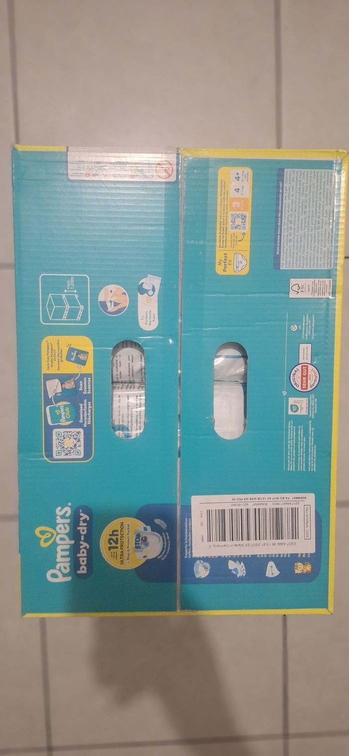 Couches pampers taille 6 mega pack de 10ba 18kg neuve - photo numéro 2
