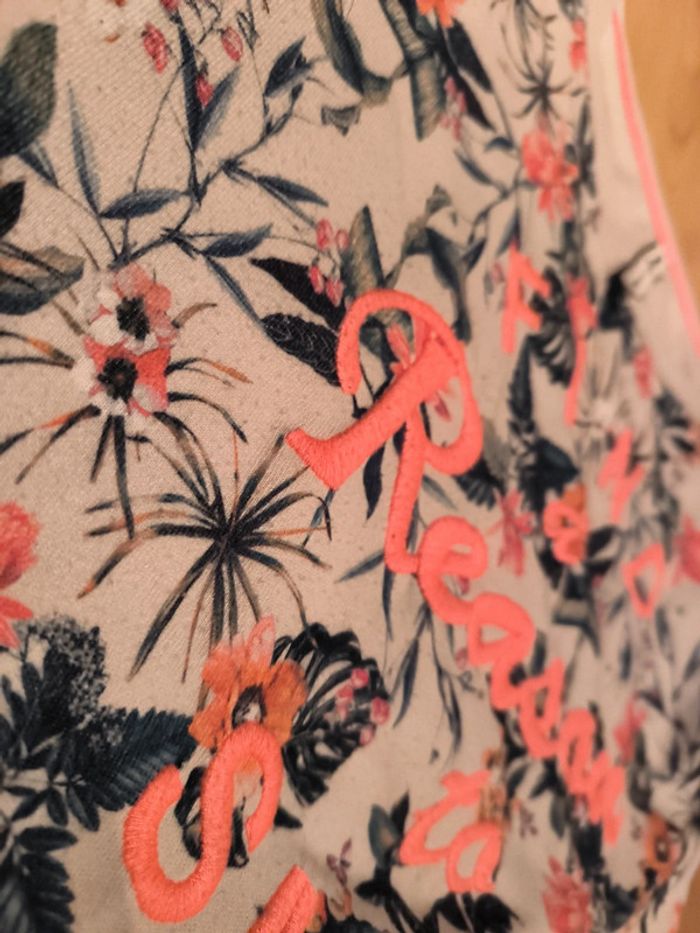 Sweat Stradivarius taille S beige à fleurs - photo numéro 9