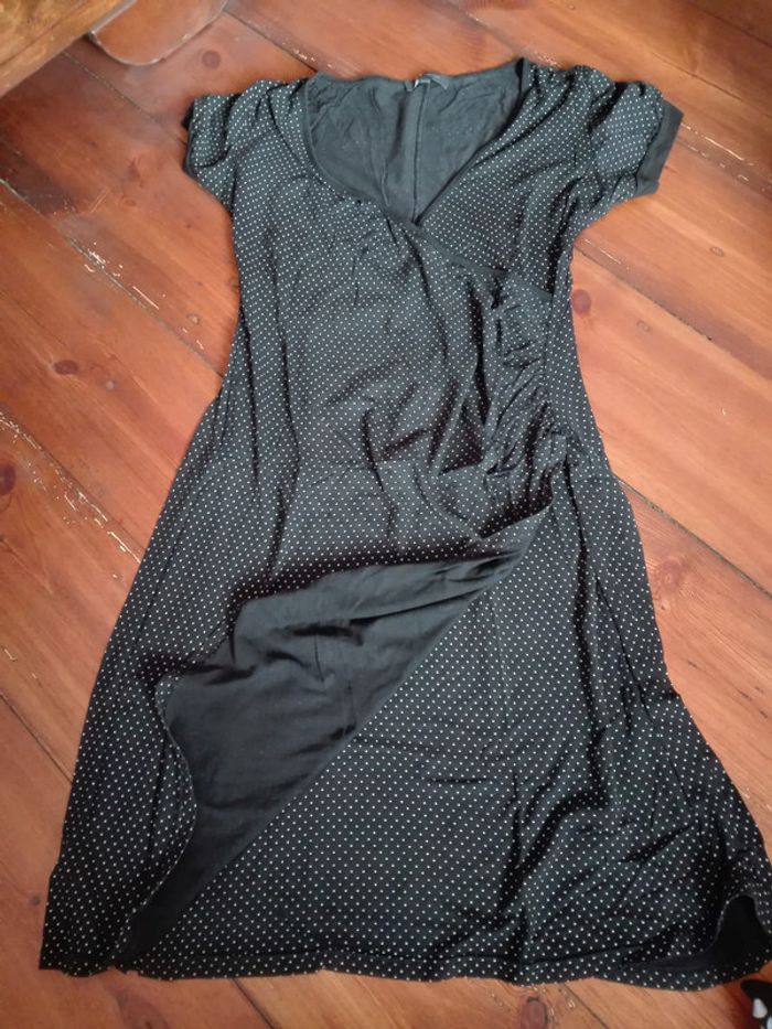 Superbe robe noir pois grossesse