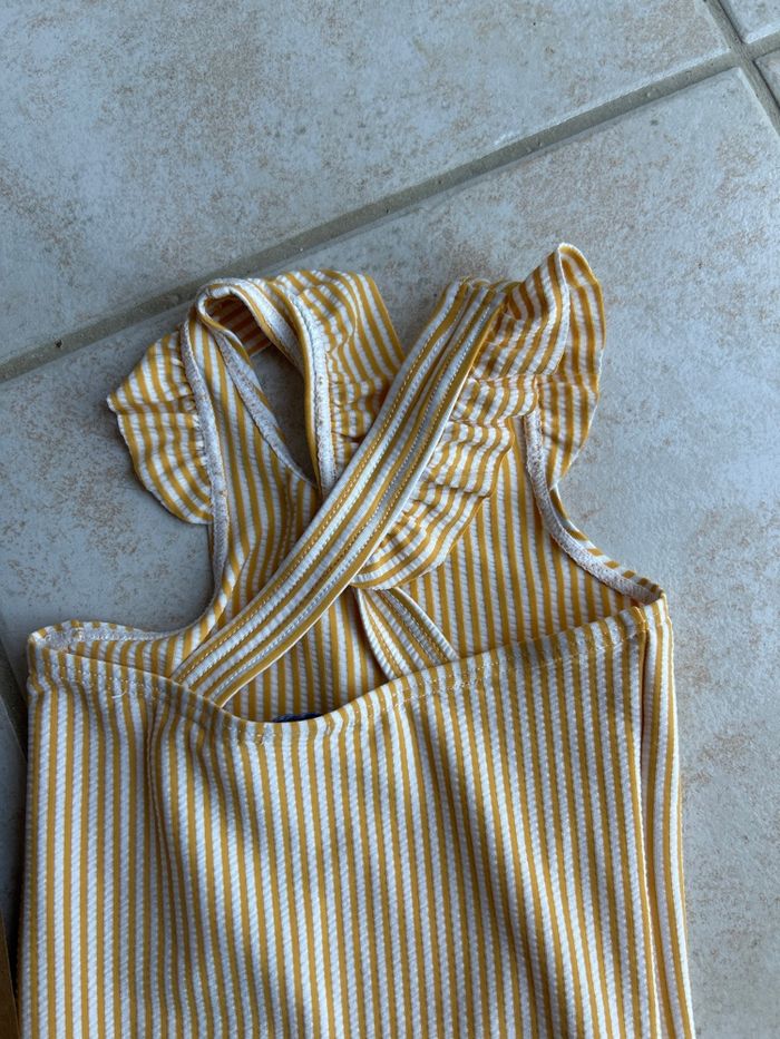 Maillot de bain, moutarde à rayures bébé neuf avec étiquette - photo numéro 3