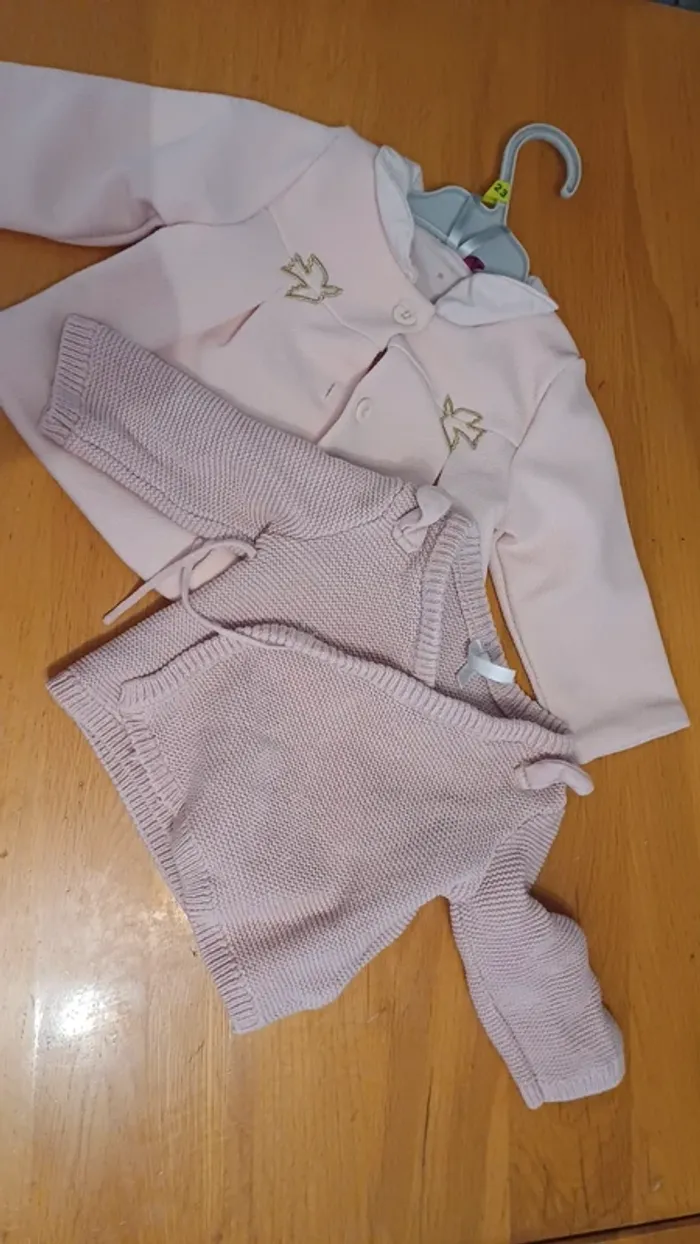 Lot 2 gilets Orchestra rose fille - 3 mois