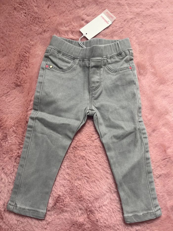 Pantalon gris catimini 12 mois bébé fille - photo numéro 2