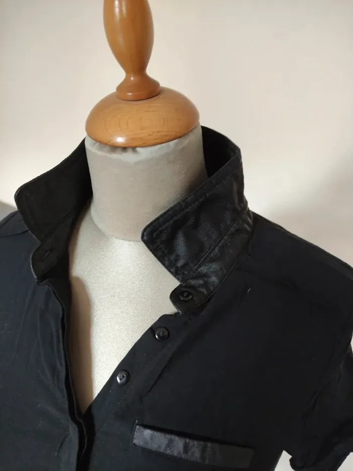 Robe noire fluide double matière - photo numéro 2