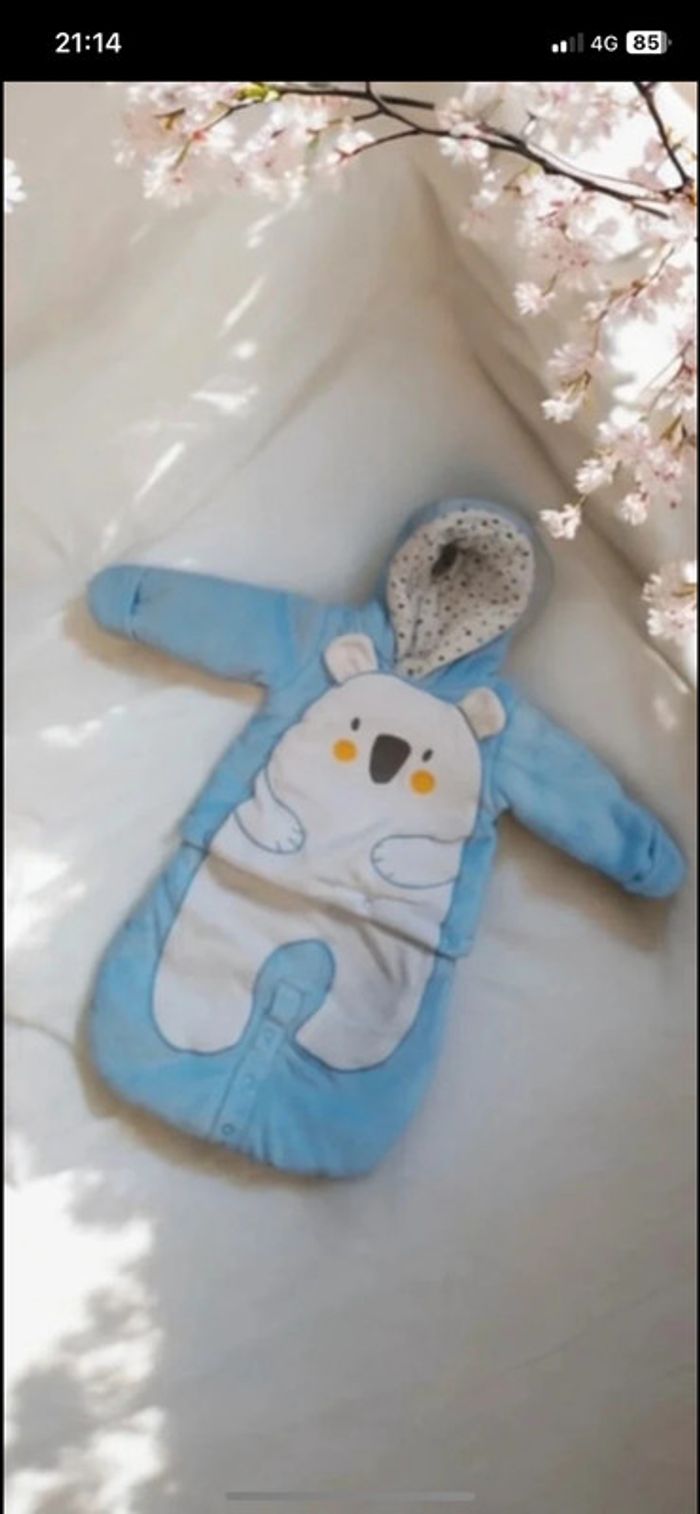 🎀 Adorable Combi Pilote détachable Bleu Ciel taille 1 mois🎀
