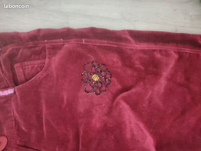 PANTALON BORDEAUX VELOURS - photo numéro 4