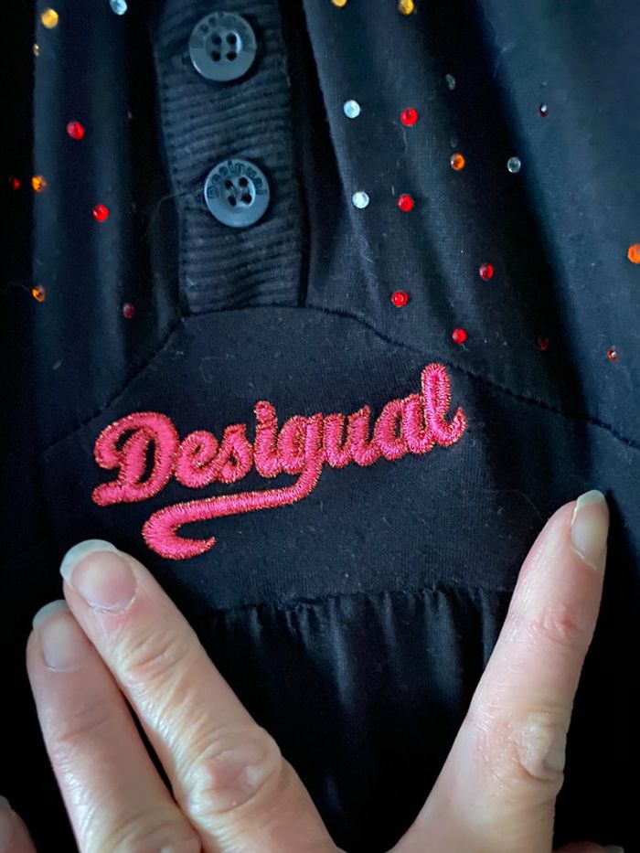 Robe noir/rose Desigual Taille M - photo numéro 6
