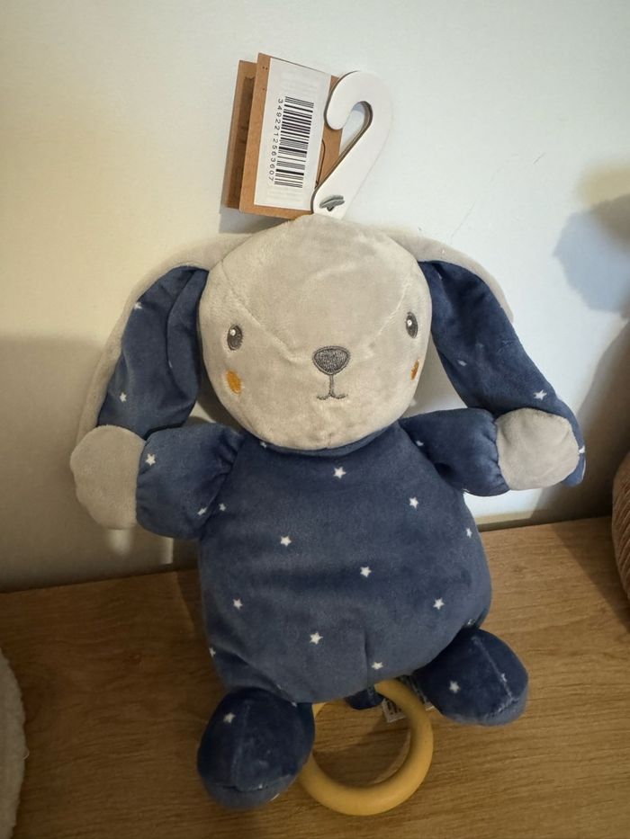 Jouet musical pour bébé - bleu & gris - photo numéro 2