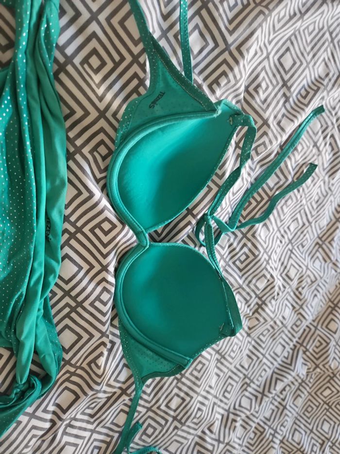 Ensemble bikini tezenis vert argenté - photo numéro 5