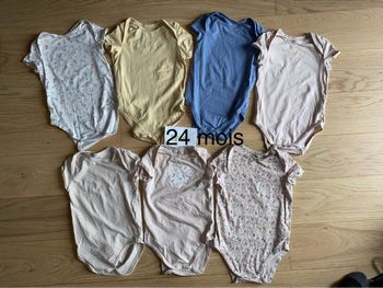 Lot de 7 bodies manches courtes – 24 mois