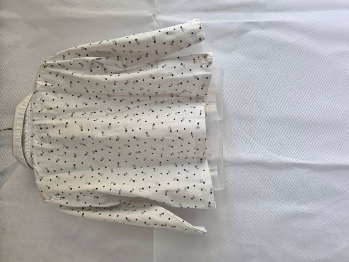Polo manches longues 24 mois Mots d’enfants Blanc motifs étoiles comètes bleu marine - photo numéro 4