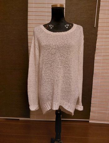 Pull blanc brillant