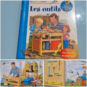 Les p'tits juniors, livre animé avec des volets surprises 🔨 Les outils 🔧