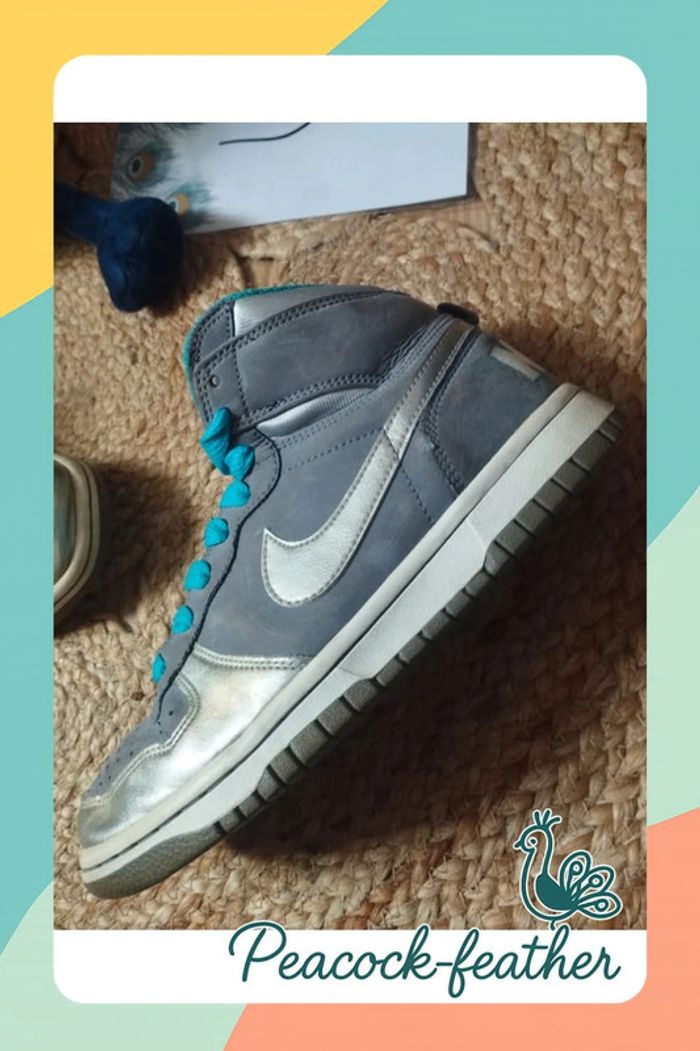 Baskets Nike grises turquoise 37.5 - photo numéro 2