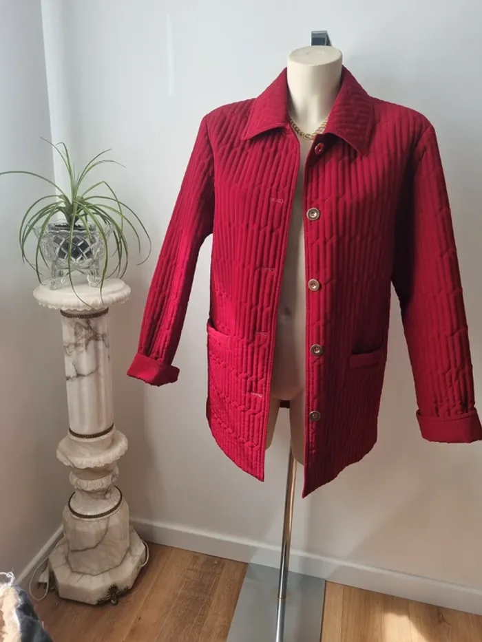 Veste rouge matelassé vintage - photo numéro 14