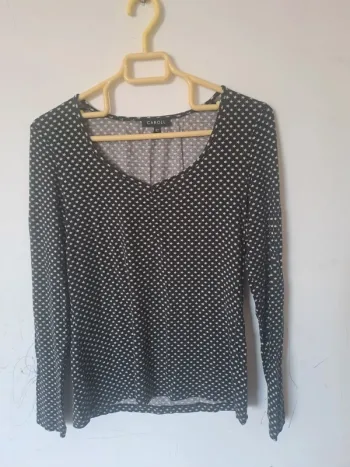 Blouse noir à étoiles blanche Caroll Taille 42