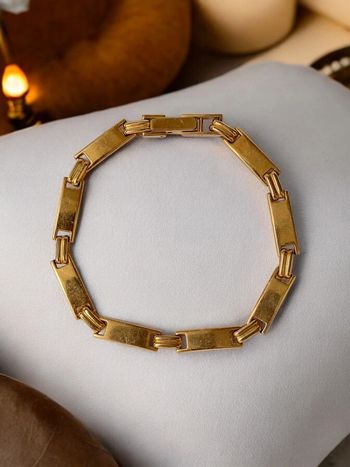 Magnifique bracelet gourmette vintage plaqué or