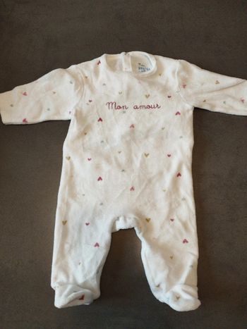 Pyjama 3 mois imprimé cœur à message