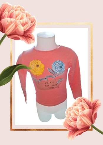 💫🌸 T-shirt imprimé manches longues pour fille 🌸💫