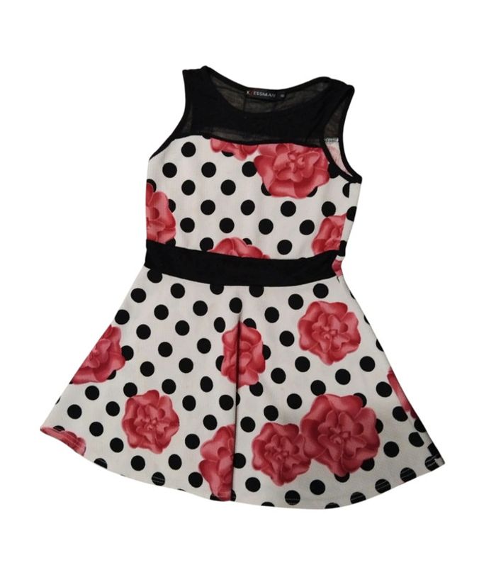 🎀 Très Jolie robe Blanche, rose et noire - Taille 8 ans