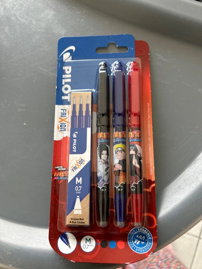 Pilot Frixion Naruto 3 stylos et 3 recharges
